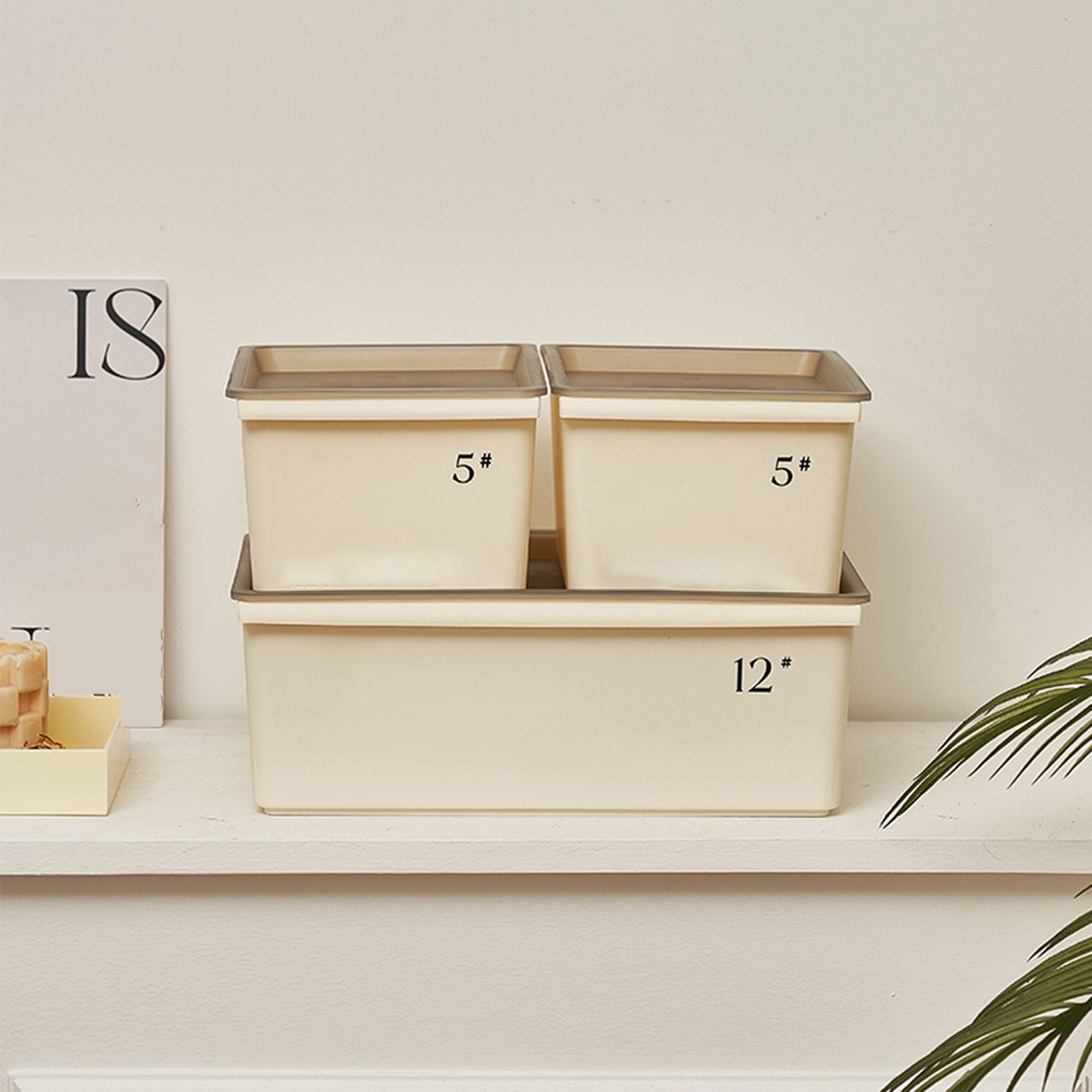 1-Storage Bin Plastic Box With Lid Stackable Organizer For Closet Bedroom