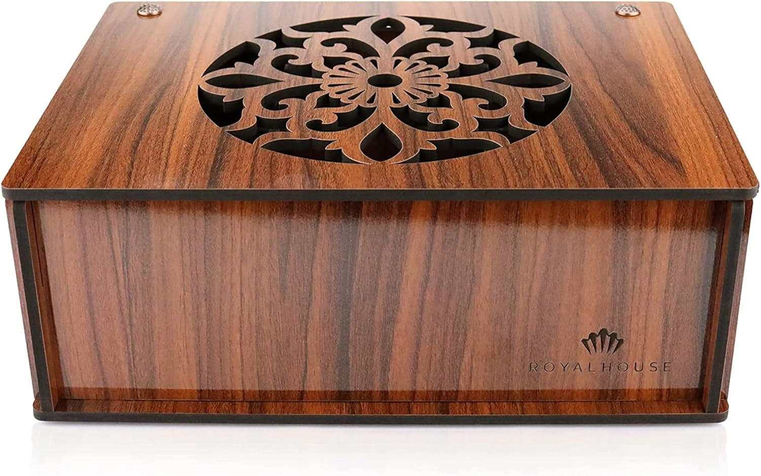 Premium Wood (Hard MDF) Tea Storage Box Organizer (Brown), Eco-Friendly Multi-Fu