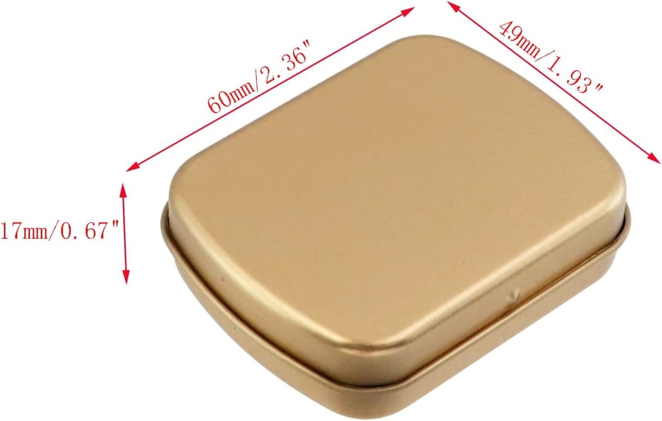 4 Pack Rectangular Empty Hinged Tin Box Metal Tins Storage Box with Hinge Lid…