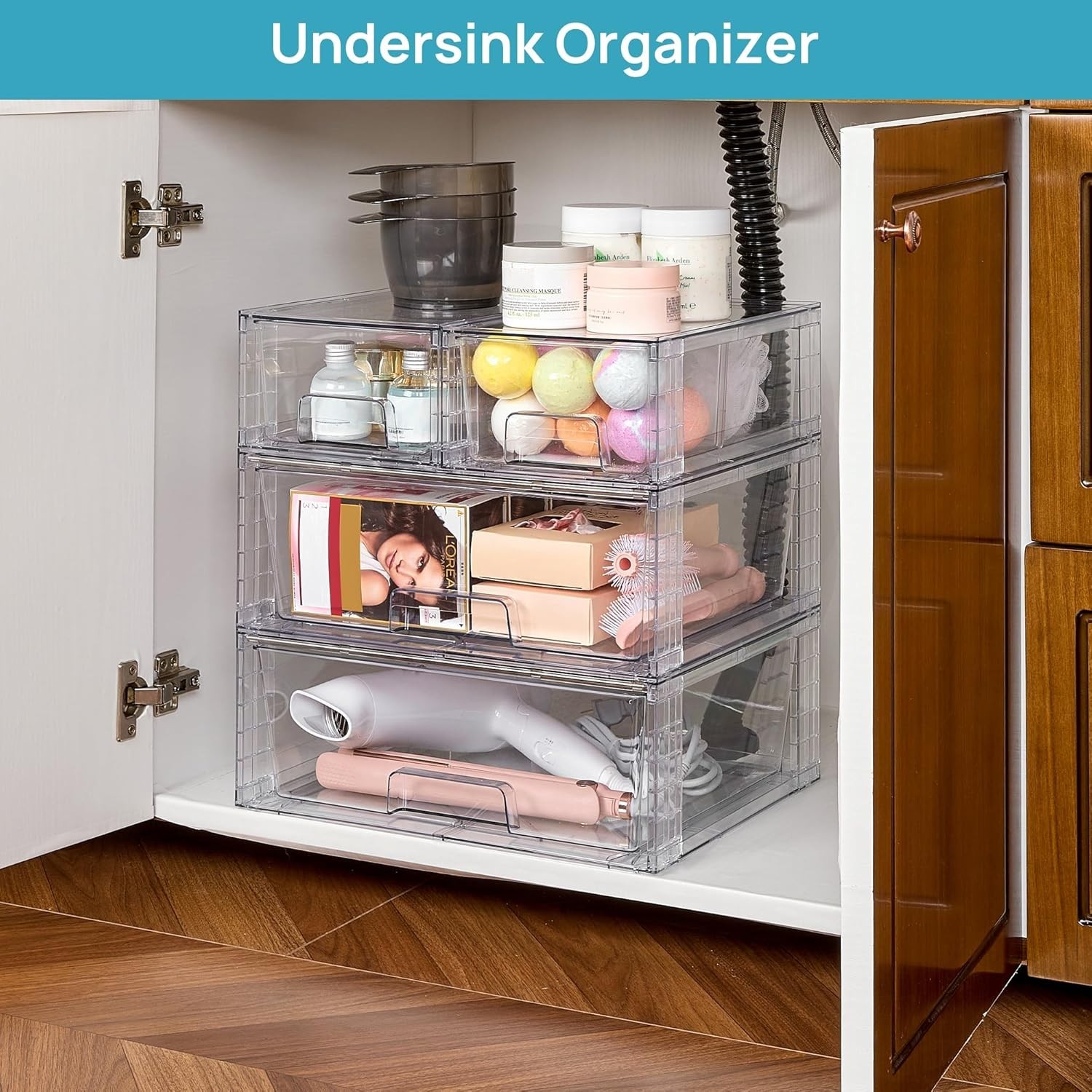 Effortless Organization with 3 Pack Stackable Drawers – Non-slip & Functional