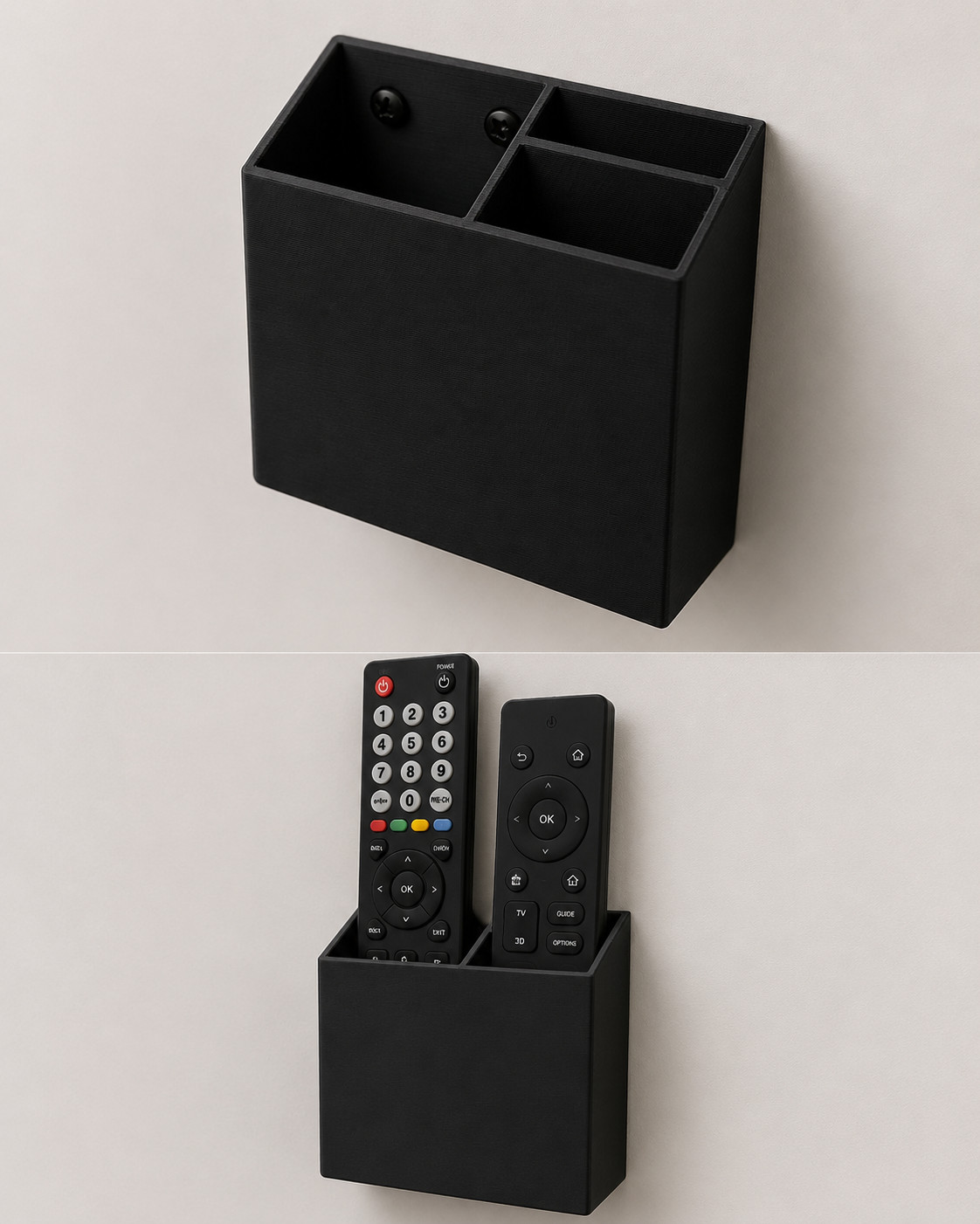 Remote control holder wall bracket remote control organizer wall mounting Black