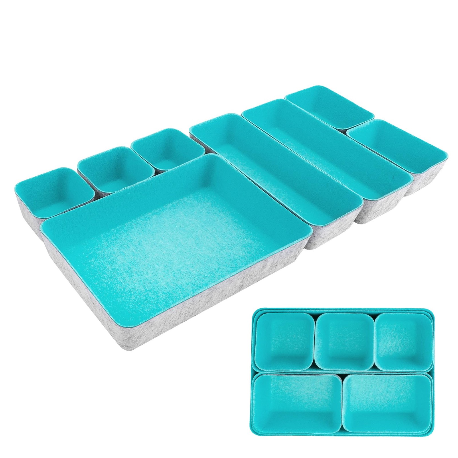 8pcs Drawer Organizers, Separators, Storage ,Felt Storage Bins Inserts Tool C…