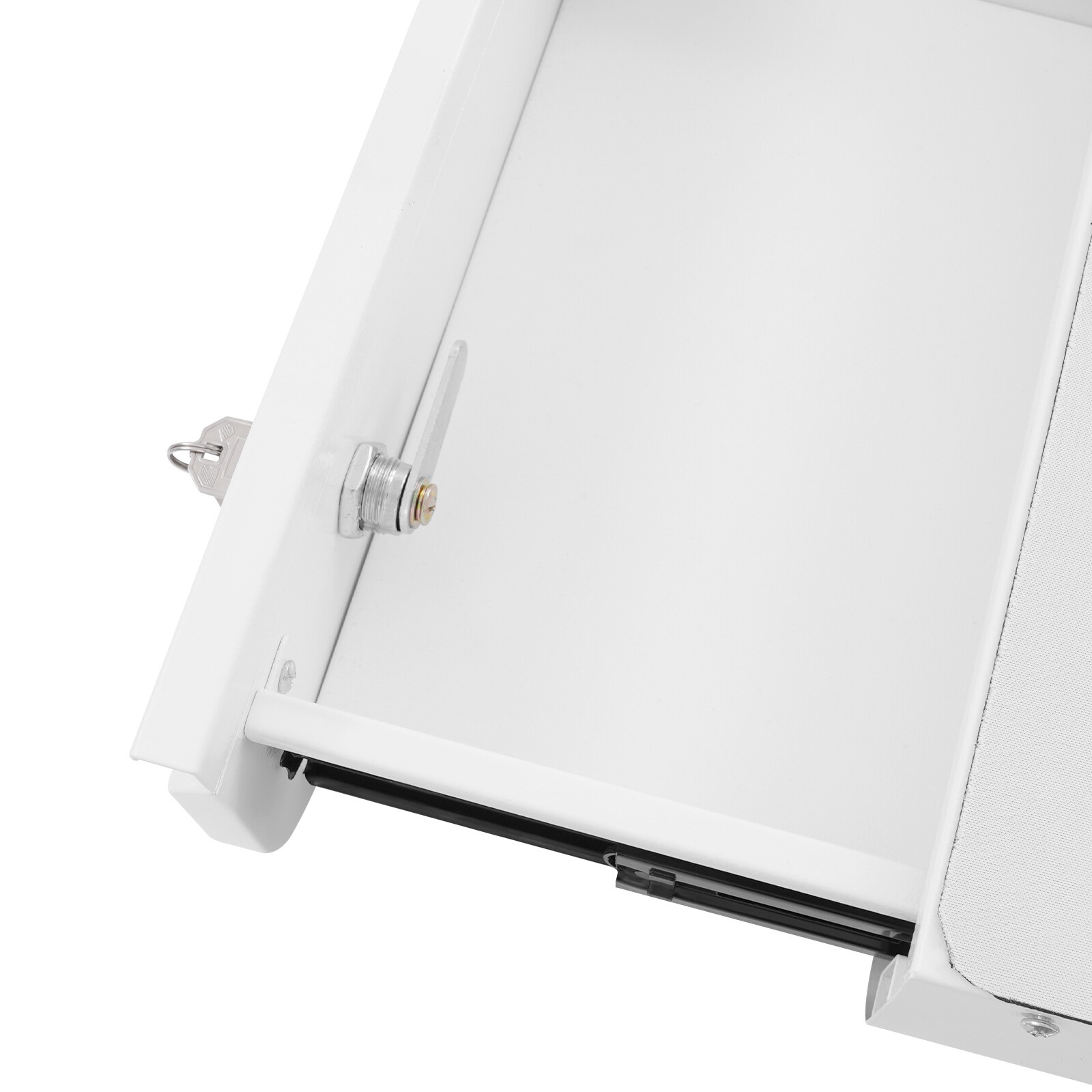 13” Under Desk Pull-Out Drawer Lockable Sliding Storage Drawer White With Lock