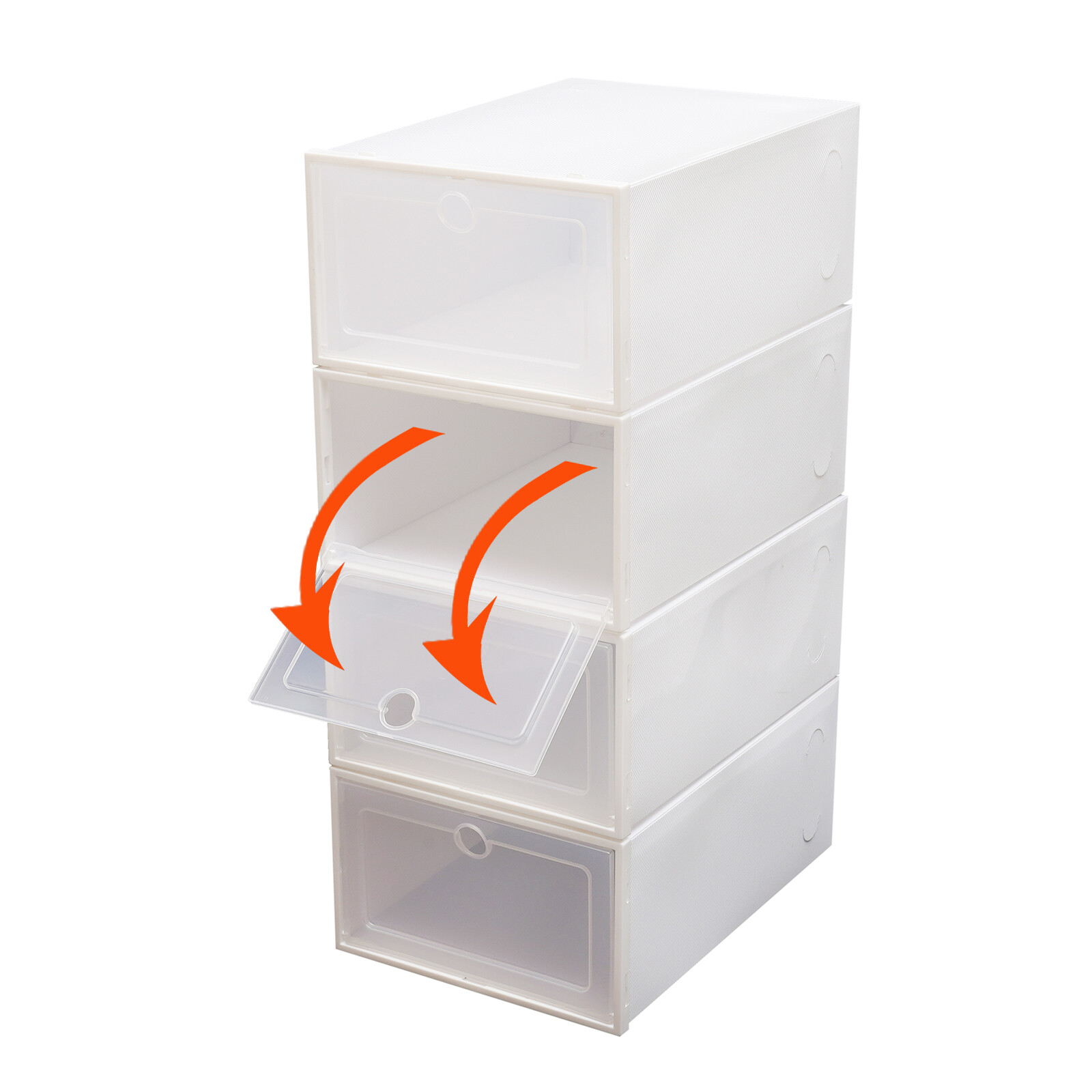20/24pcs Plastic Shoe Box Kit Foldable Stack Storage Clear Home Organizer Rack