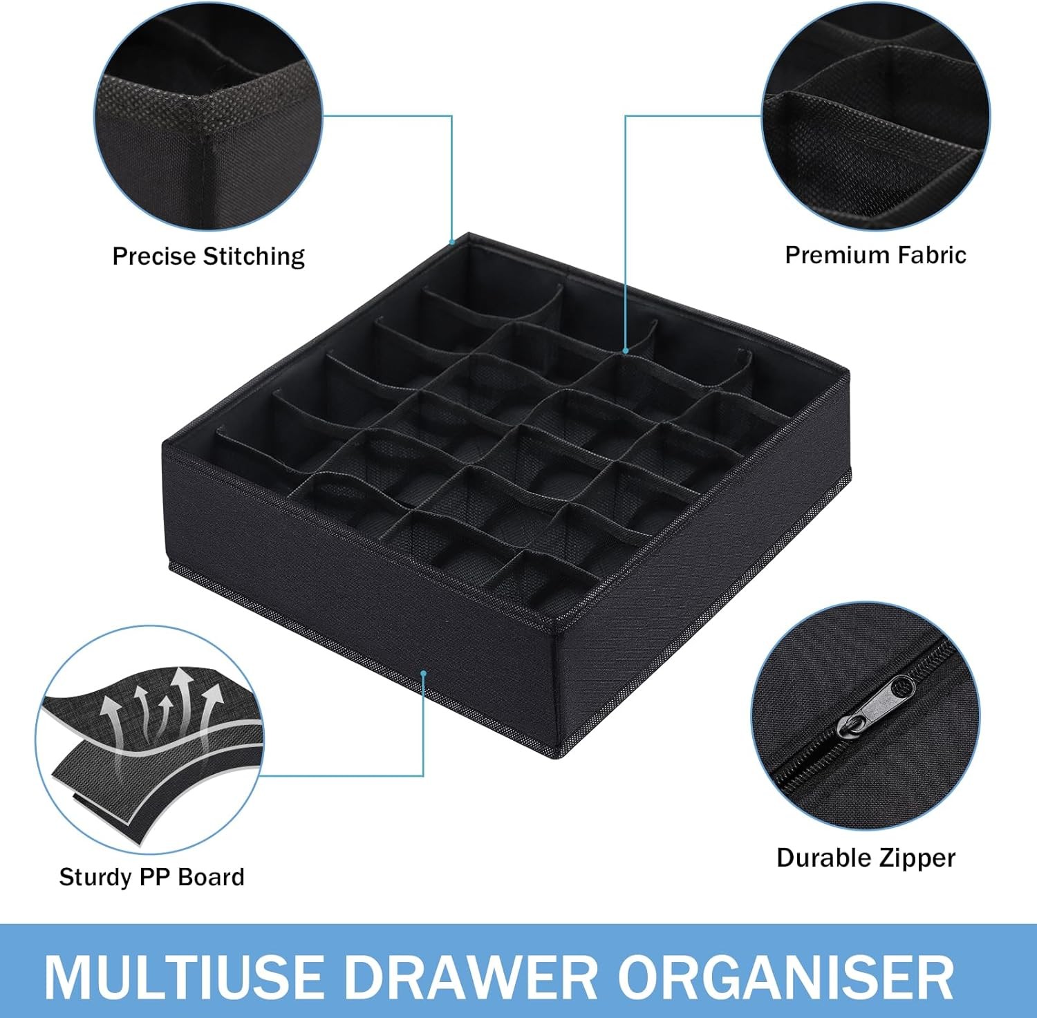 Foldable Storage Cubes Drawer Underwear Organizer Dividers， under Cabinet