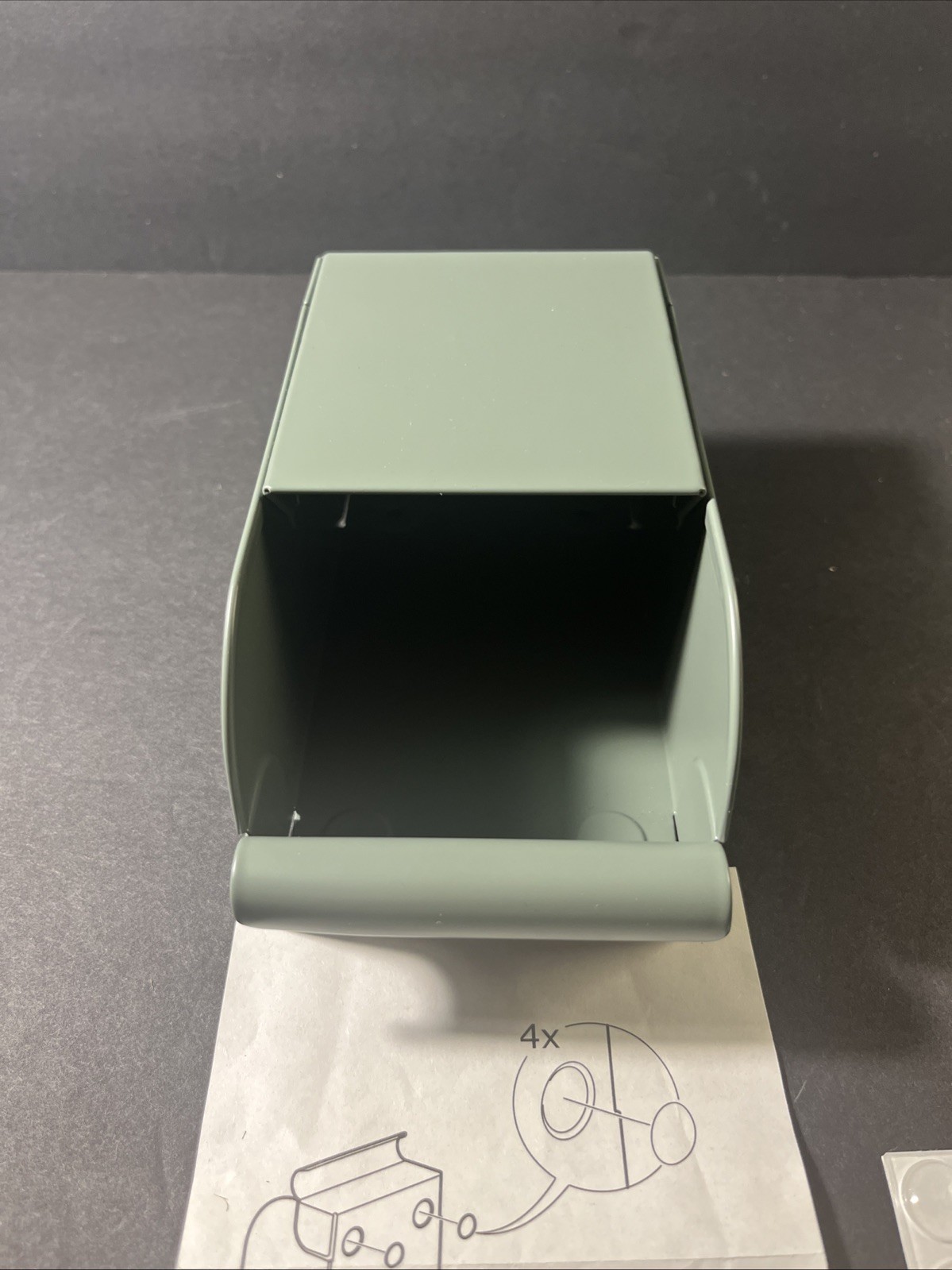 IKEA REJSA Storage Box Metal Bin Gray/Green 3 1/2&Prime;x6 3/4&Prime; x3&Prime; NEW 404.577.90