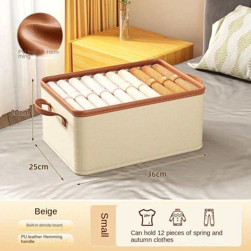 Foldable Household Clothing Fabric Storage Box Wardrobe Organization Storage Box