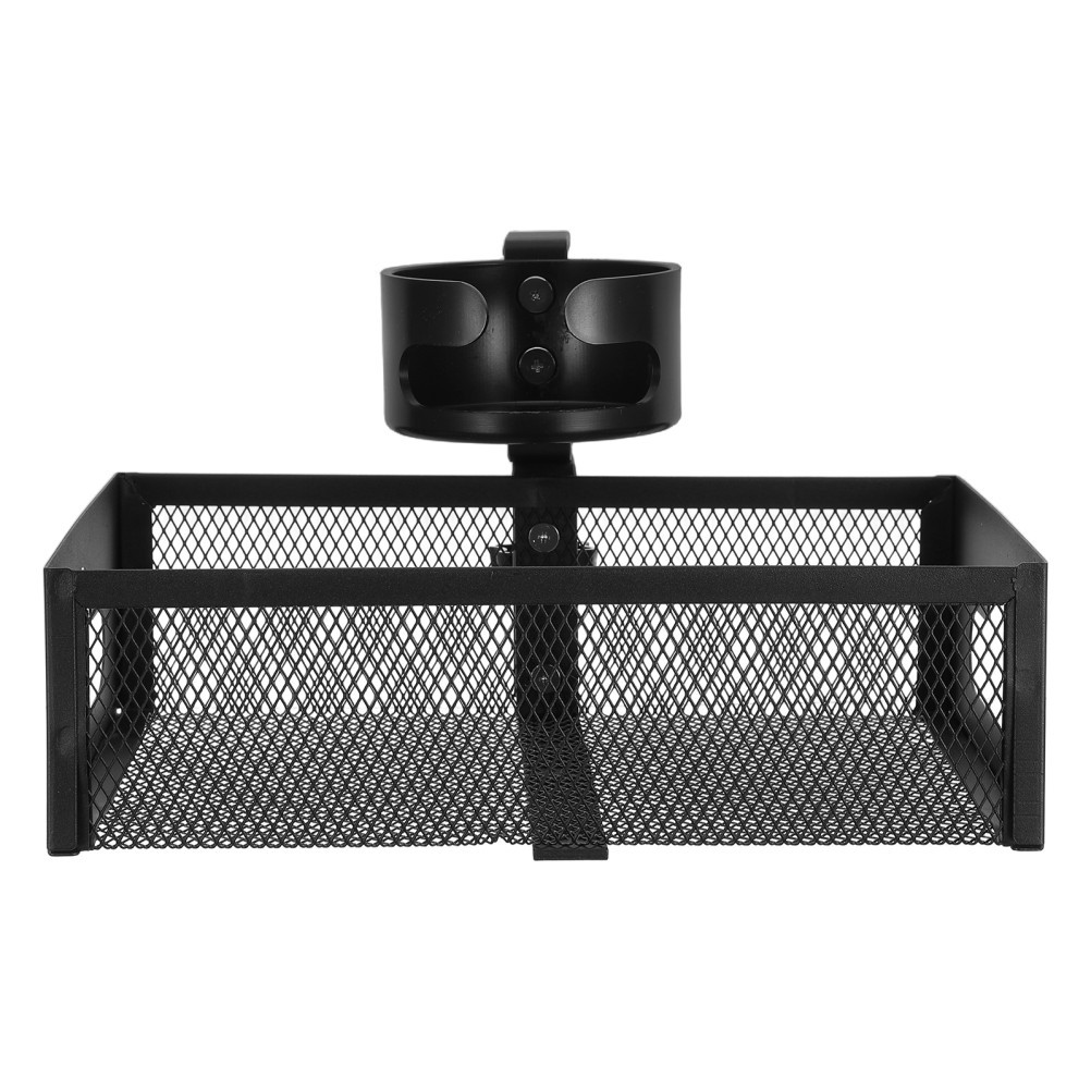 Snack Storage Rack Clamp-on Tray Cup Holder with Basket