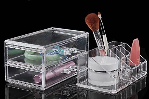 MCB Home Essentials-Acrylic Makeup & Cosmetic Jewelry Organizer Clear