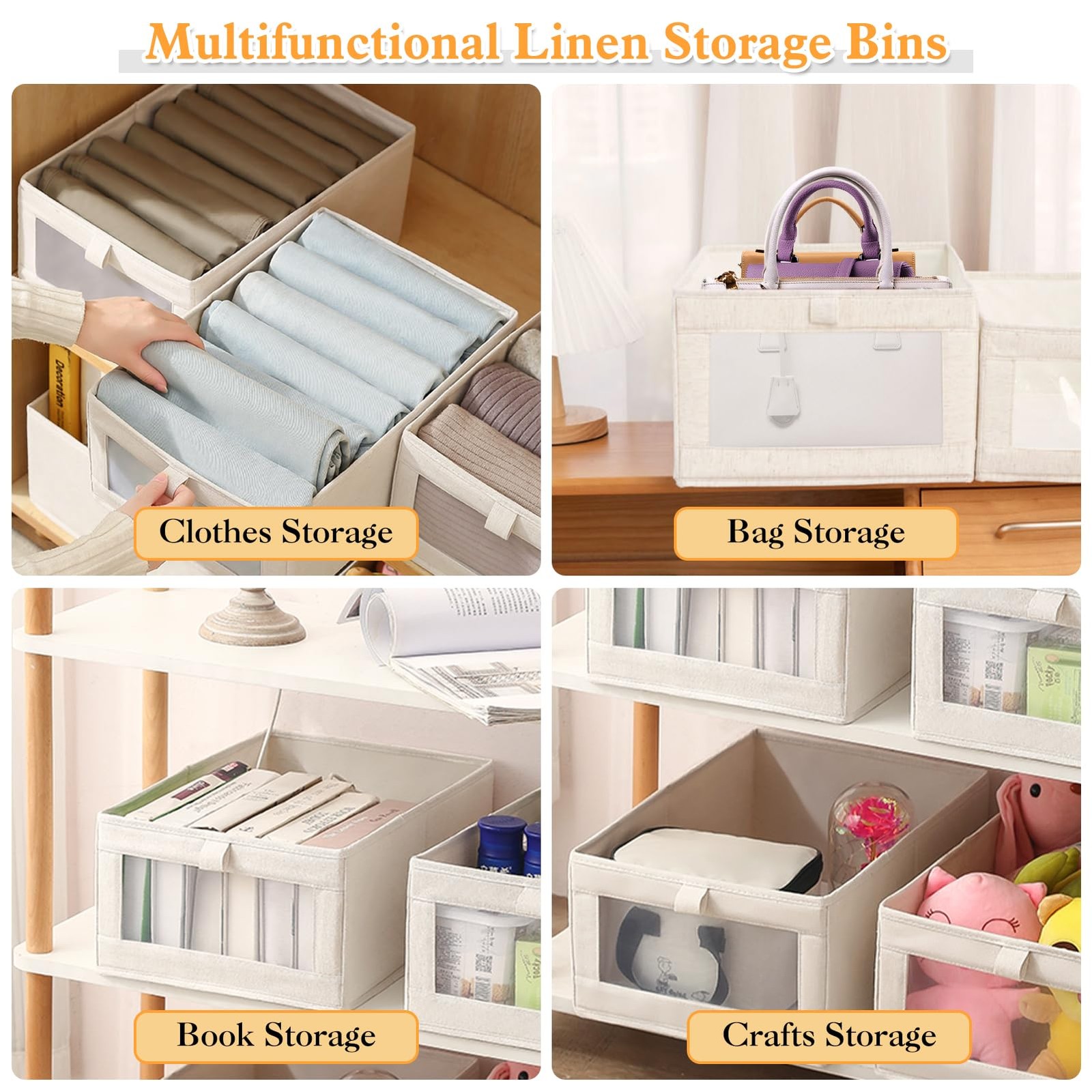 8 Piece Drawer Organizer System Cabinet Organizer, Foldable Storage Bo…