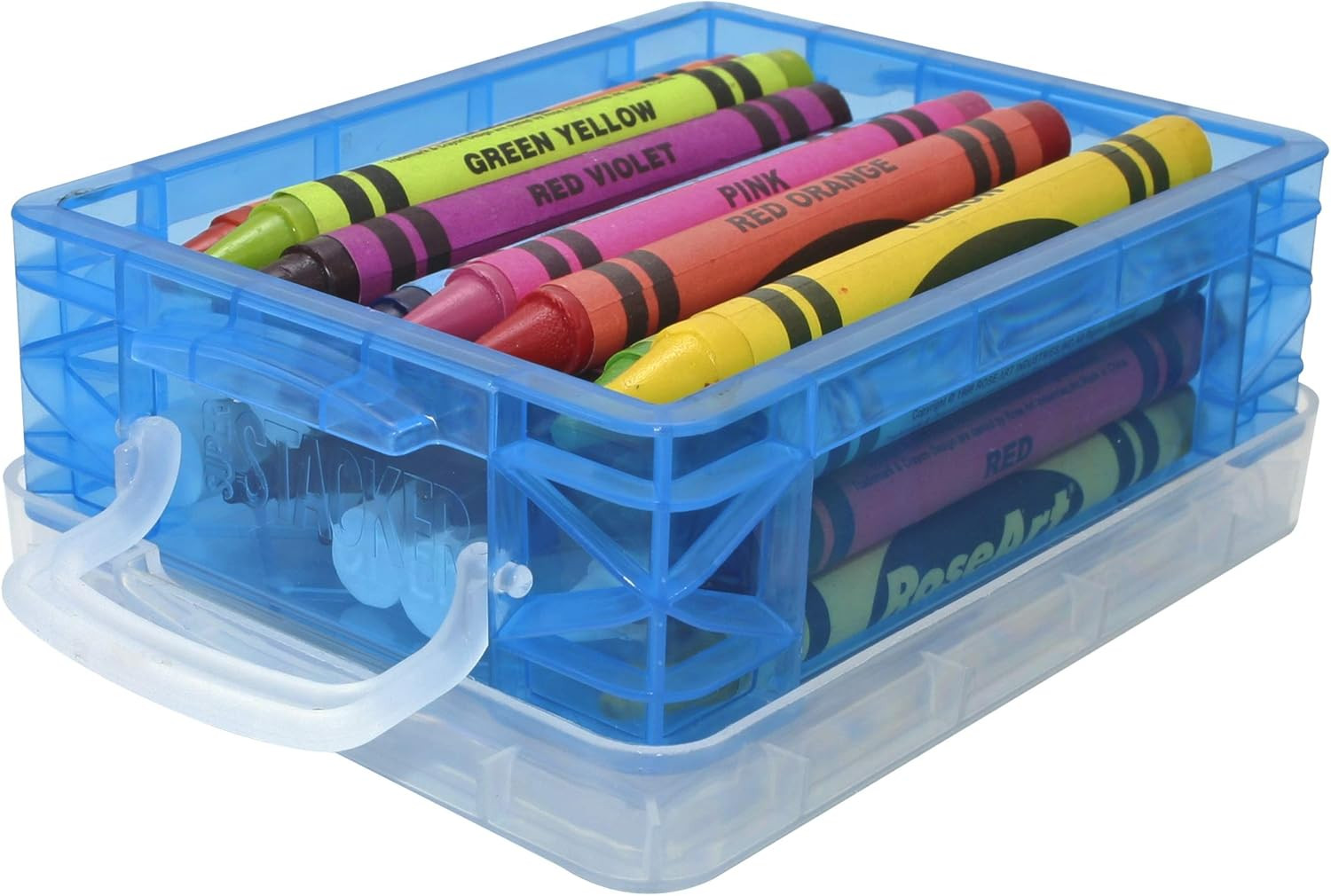 Super Stacker Plastic Crayon Box, Stackable Crayon Organizer, Crayon Holder Case