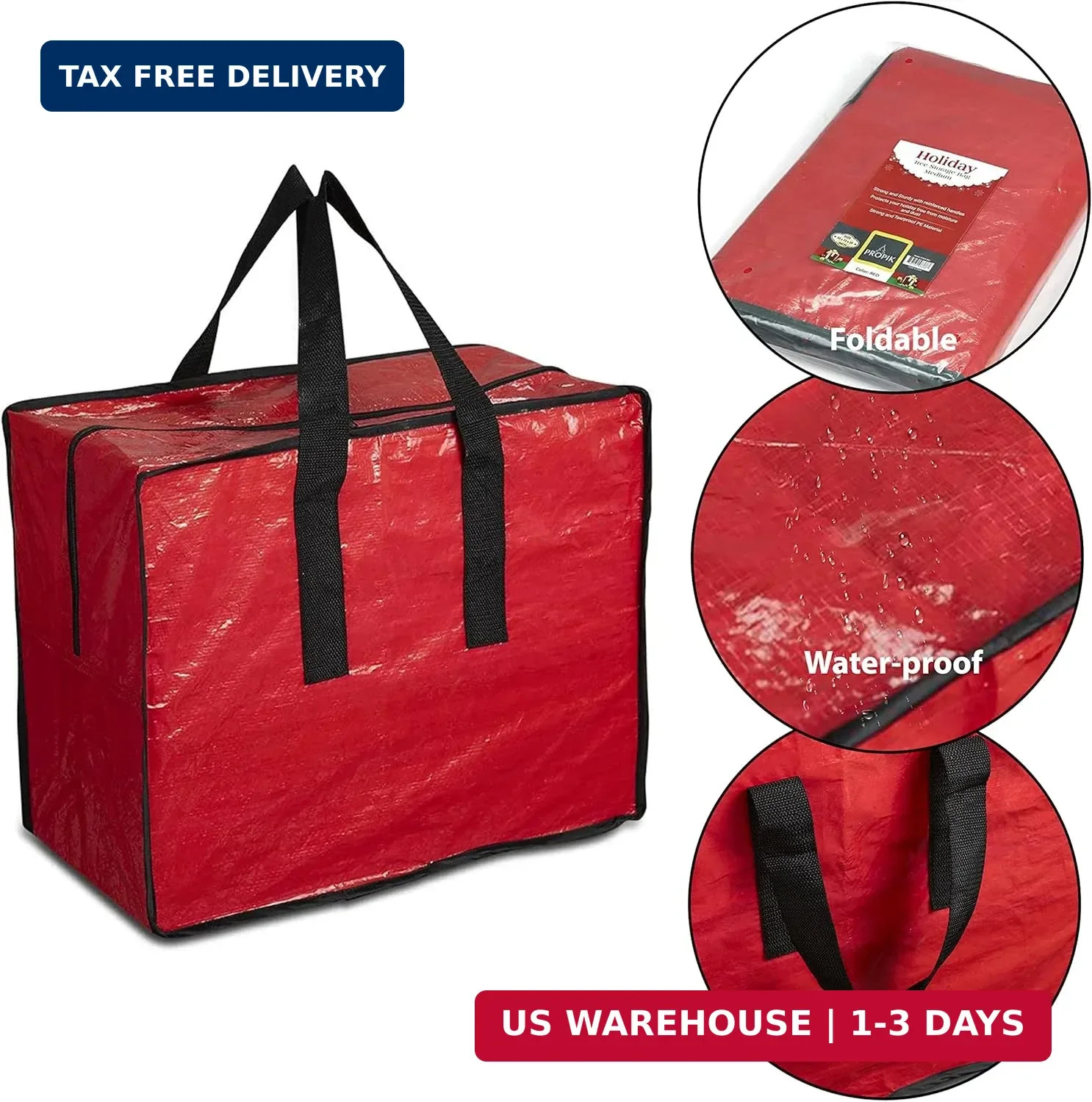ProPik Christmas Ornaments Storage, Holiday Accessories Bag Tear-Proof Tarp 18 X