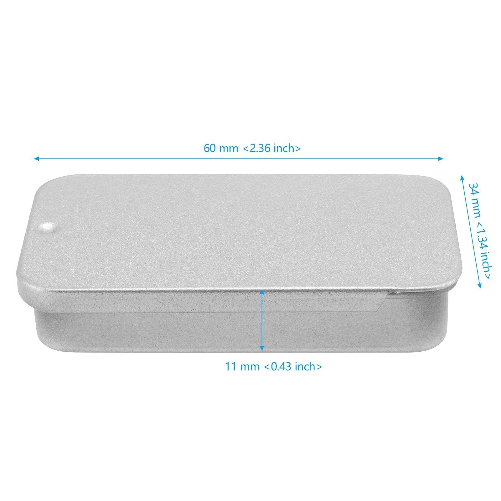 30 Pack Silver Metal Tin Containers, Rectangular Storage with Slide Lids, 0.4…