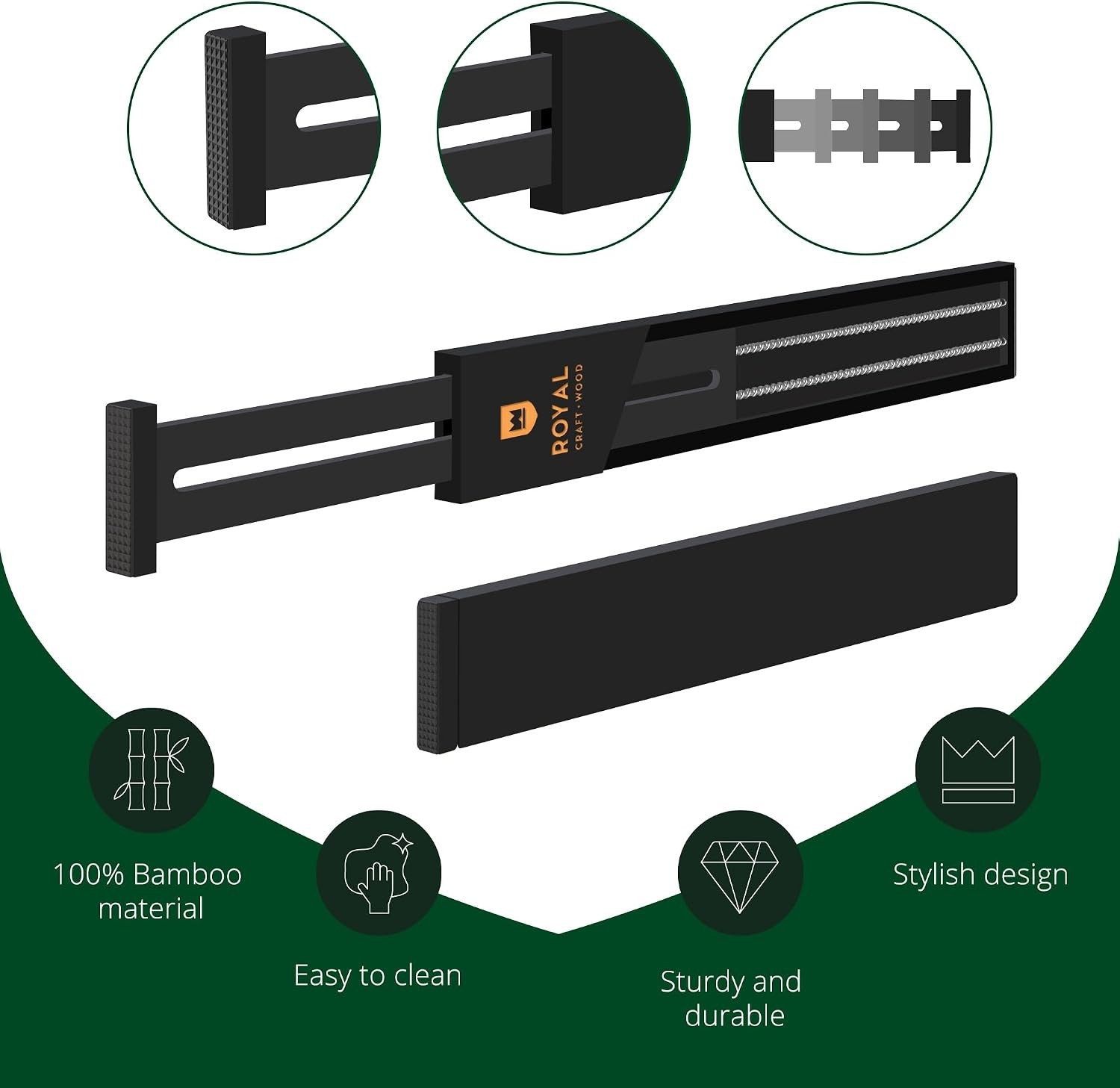 Adjustable Drawer Separator Organizers, 17-22 Inches