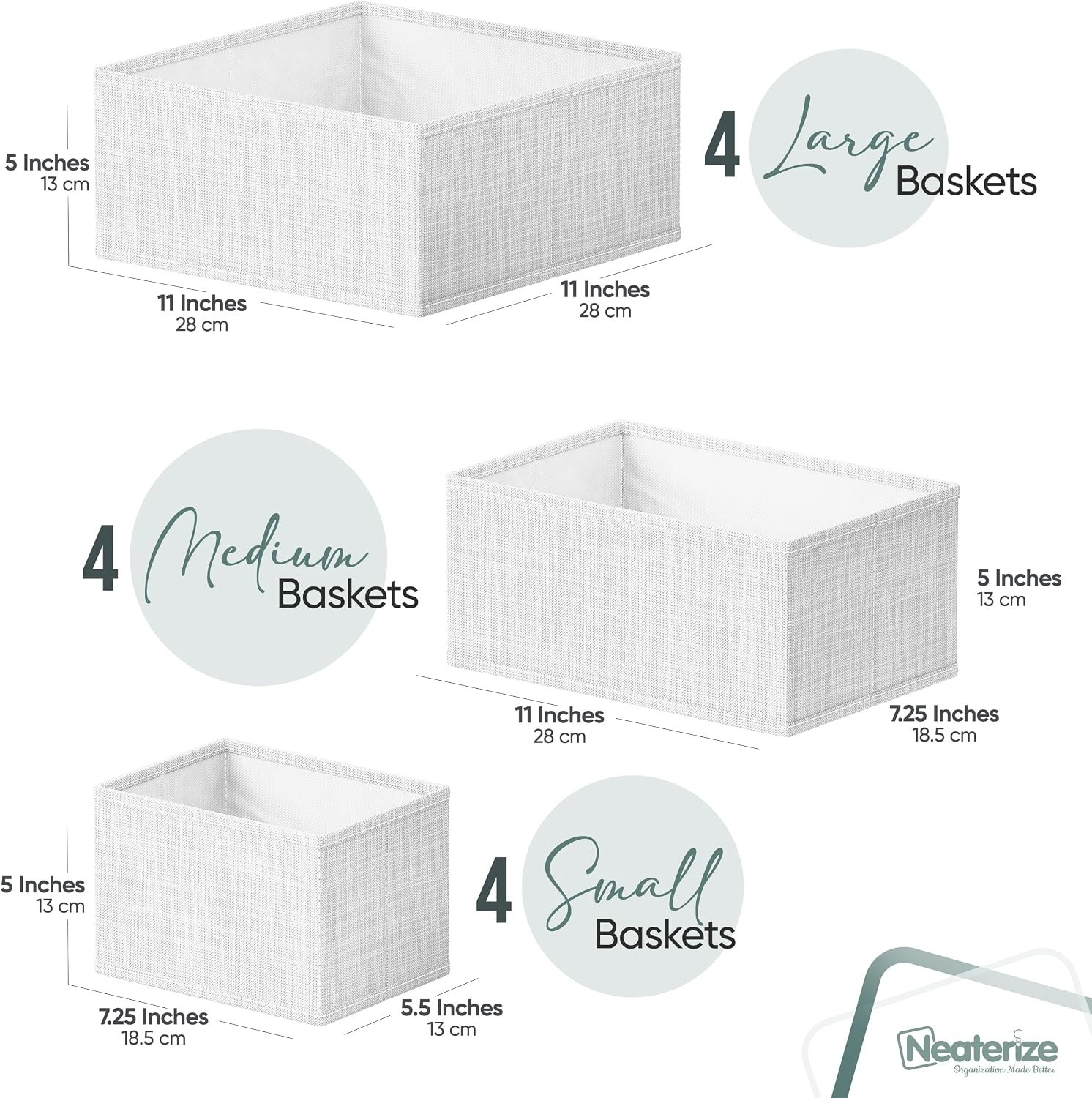 Durable 12-Count Drawer Organizer Set – Ideal for Baby Clothes & General Storage