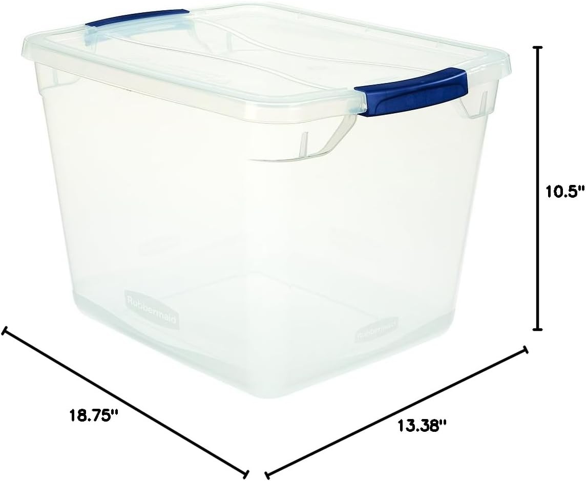 Clever Store Latching Storage Tote Container Clear 30-Qt FG3Q2500CLMCB)