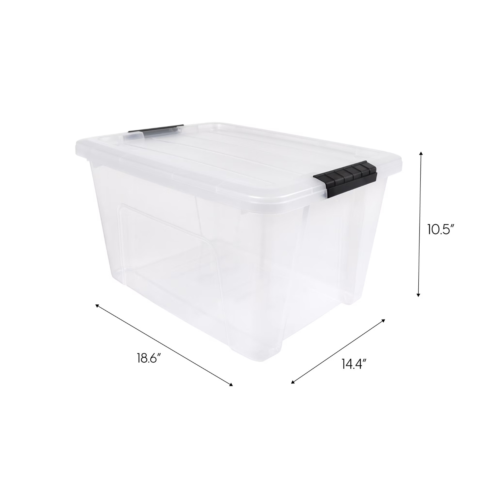 4 Pack IRIS USA 32 Qt Plastic Storage Bins Latching Lids Clear Totes New