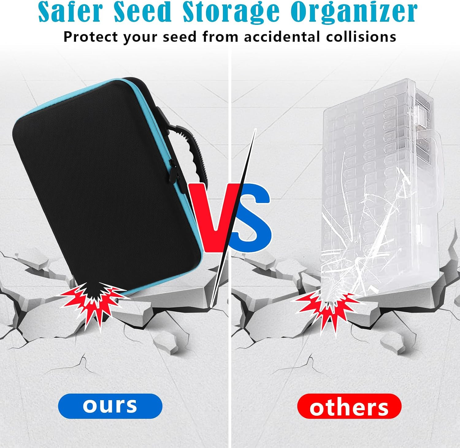 60 Slots Seed Storage Organizer with 20 Seed Envelopes | Sturdy Seed Organizer S