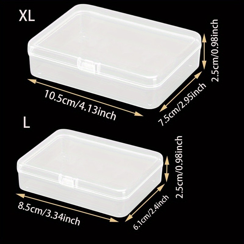 4Pcs Clear Plastic Storage Boxes Small Jewelry Organizer Accessories Space Save