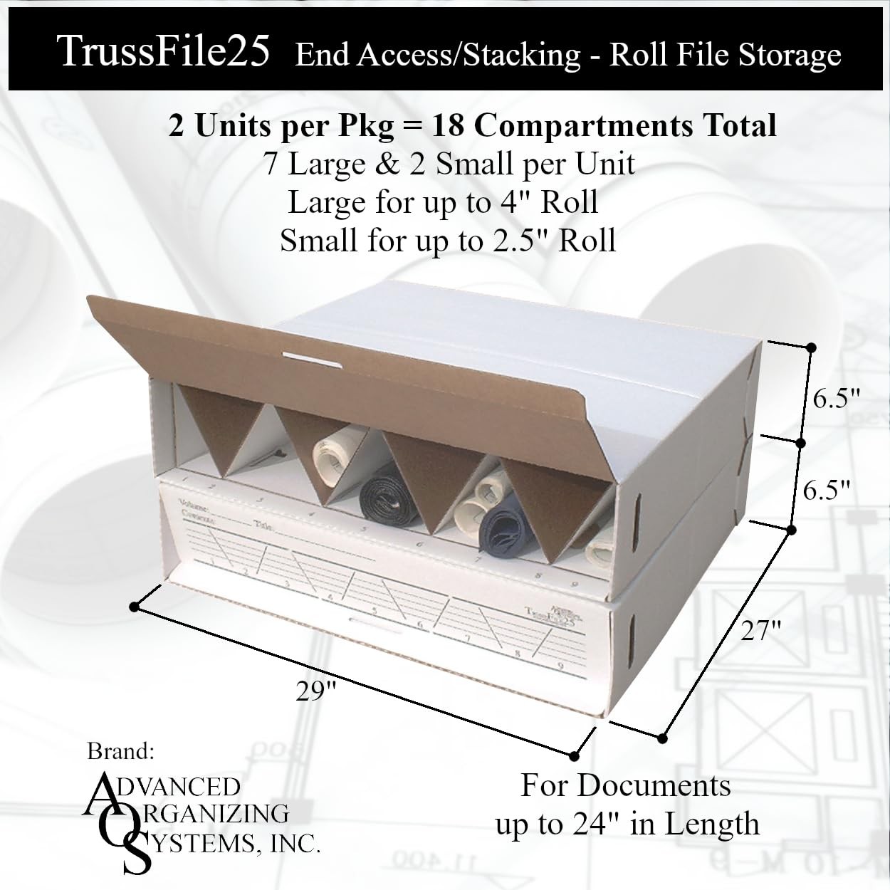 Advanced Organizing Systems – The TrussFile25 up to 24&Prime; (2pack), White