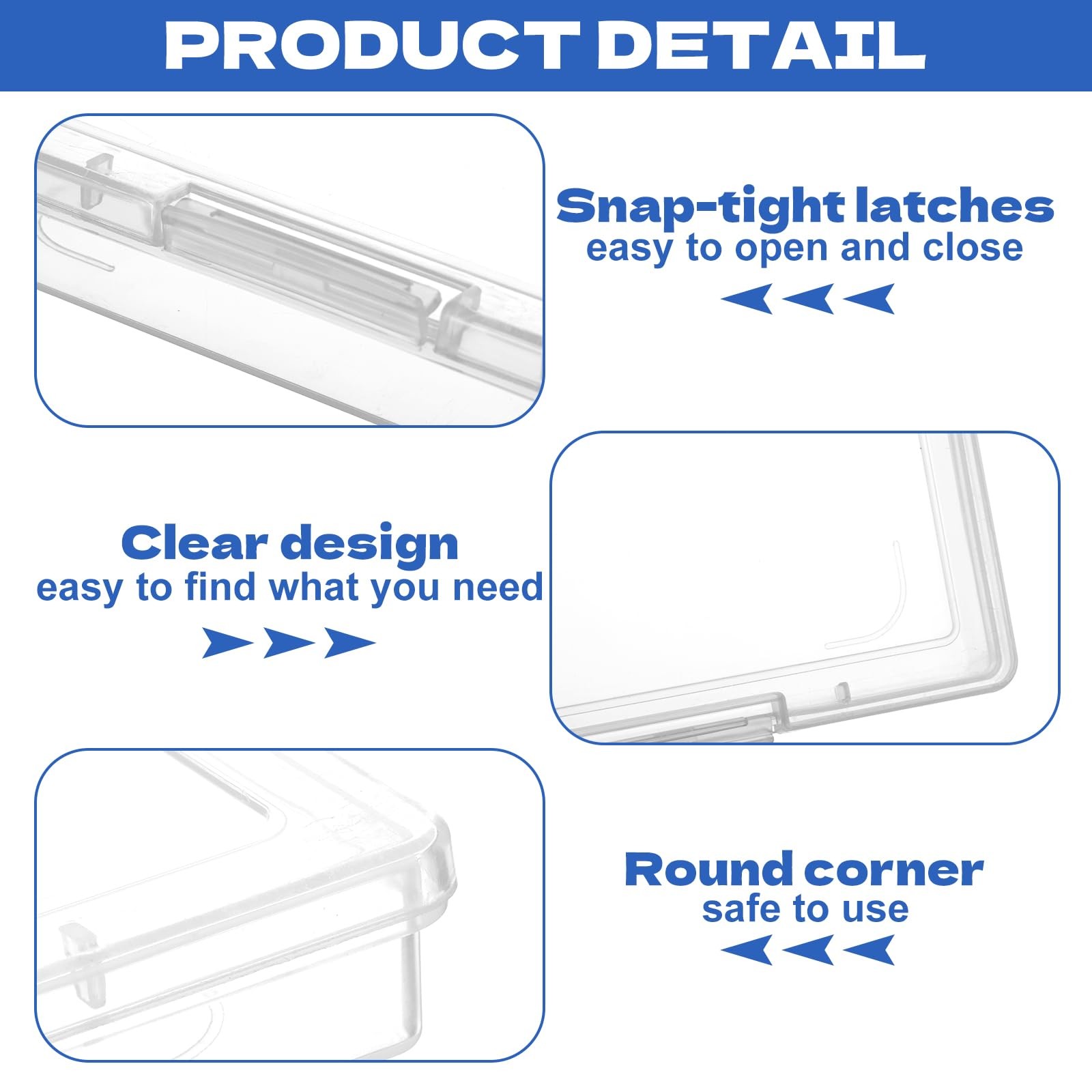 8 Pack Photo Storage Box for 8&Prime; x 10&Prime; Photo, Clear Plastic Scrapbook Paper St…