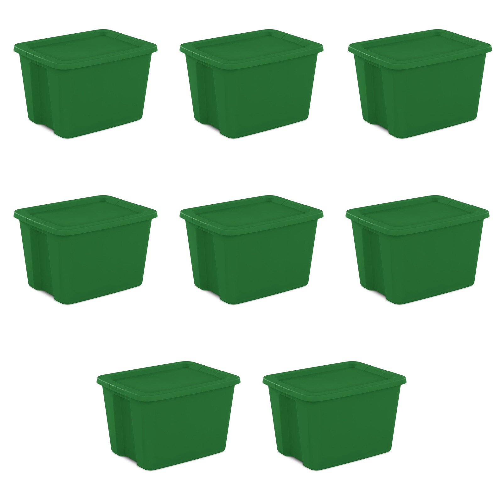 Large Storage Bin, 18 Gallon Plastic Storage Container with Snap-On Lid, Green,