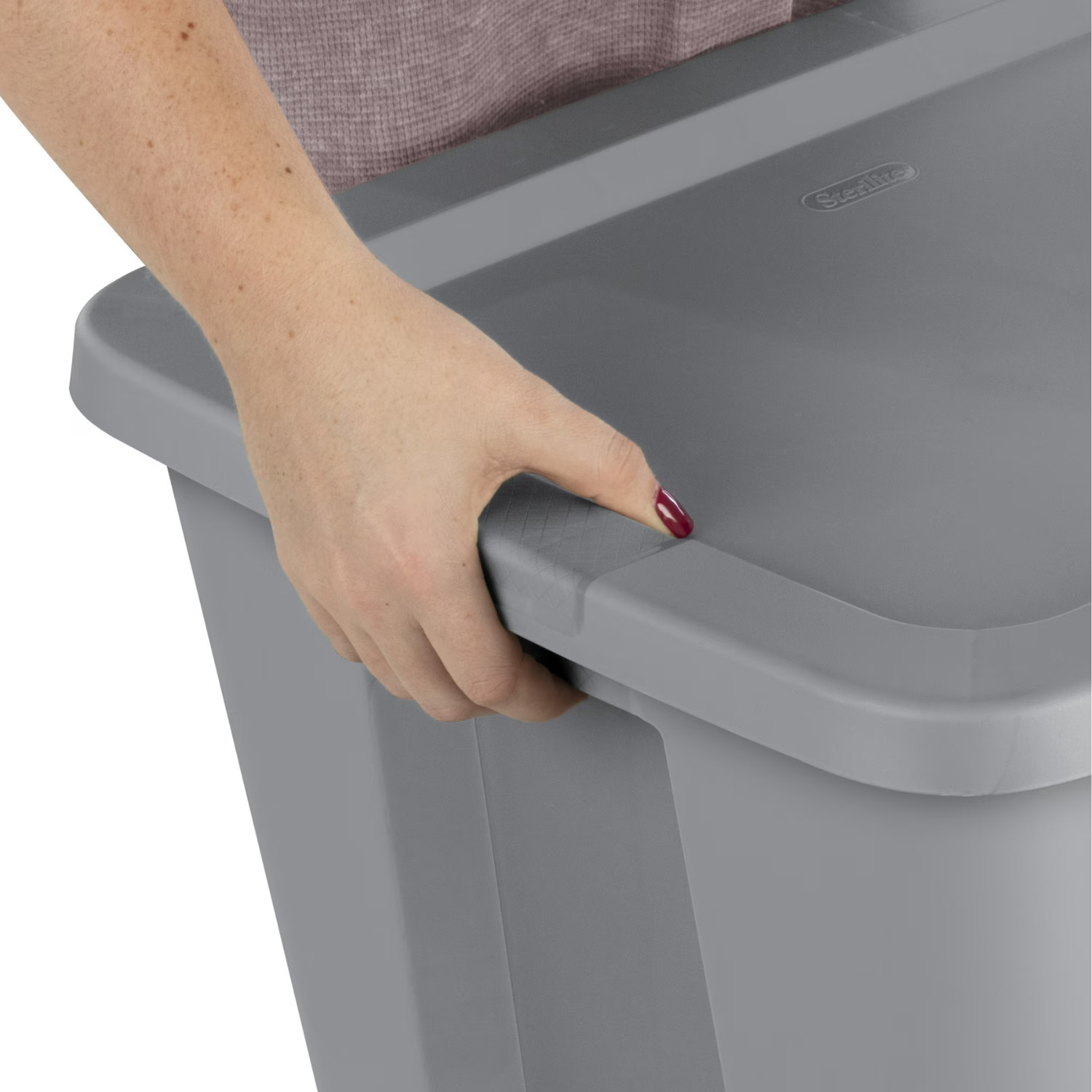 Sterilite 18 Gallon Storage Tote Bin Gray w/Snap Lid 4 Pack Plastic