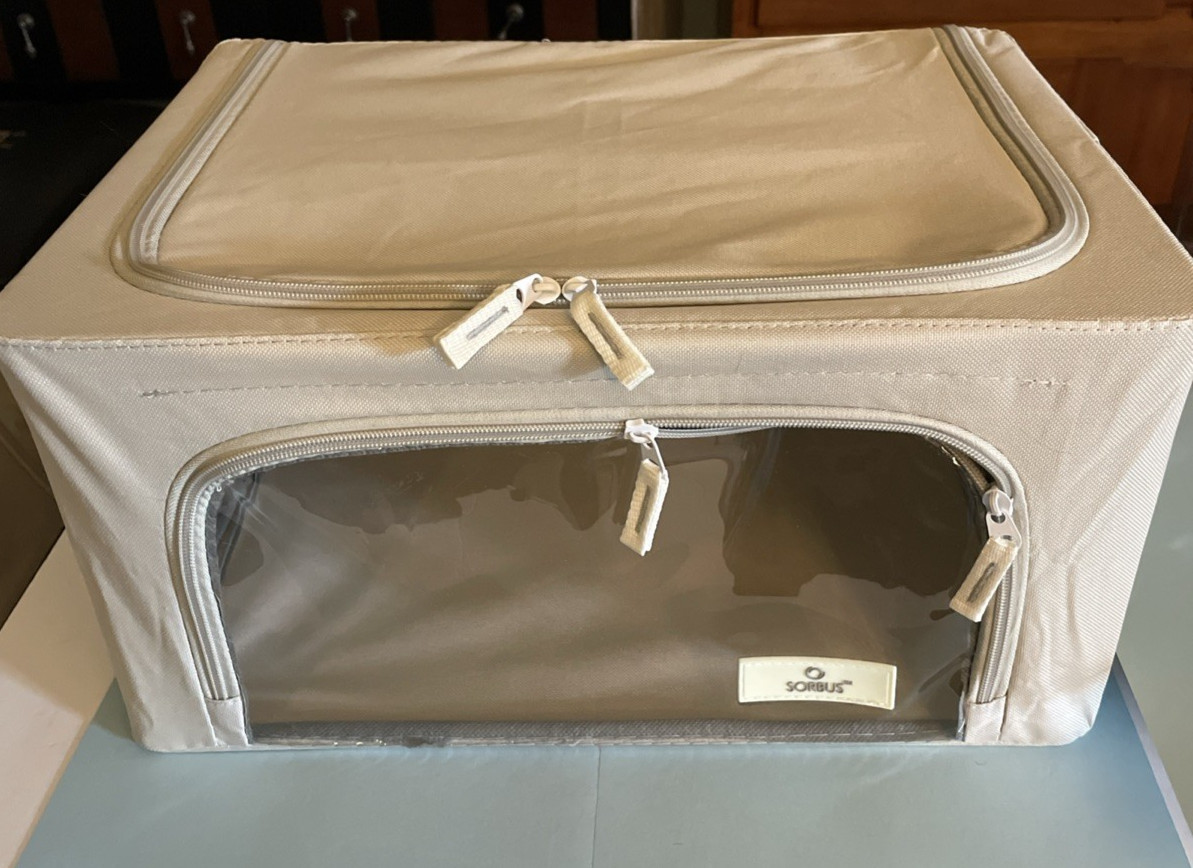 Two Collapsible Storage Scobus Containers 16&Prime; X 12&Prime; X 8&Prime;. Canvas with metal fram