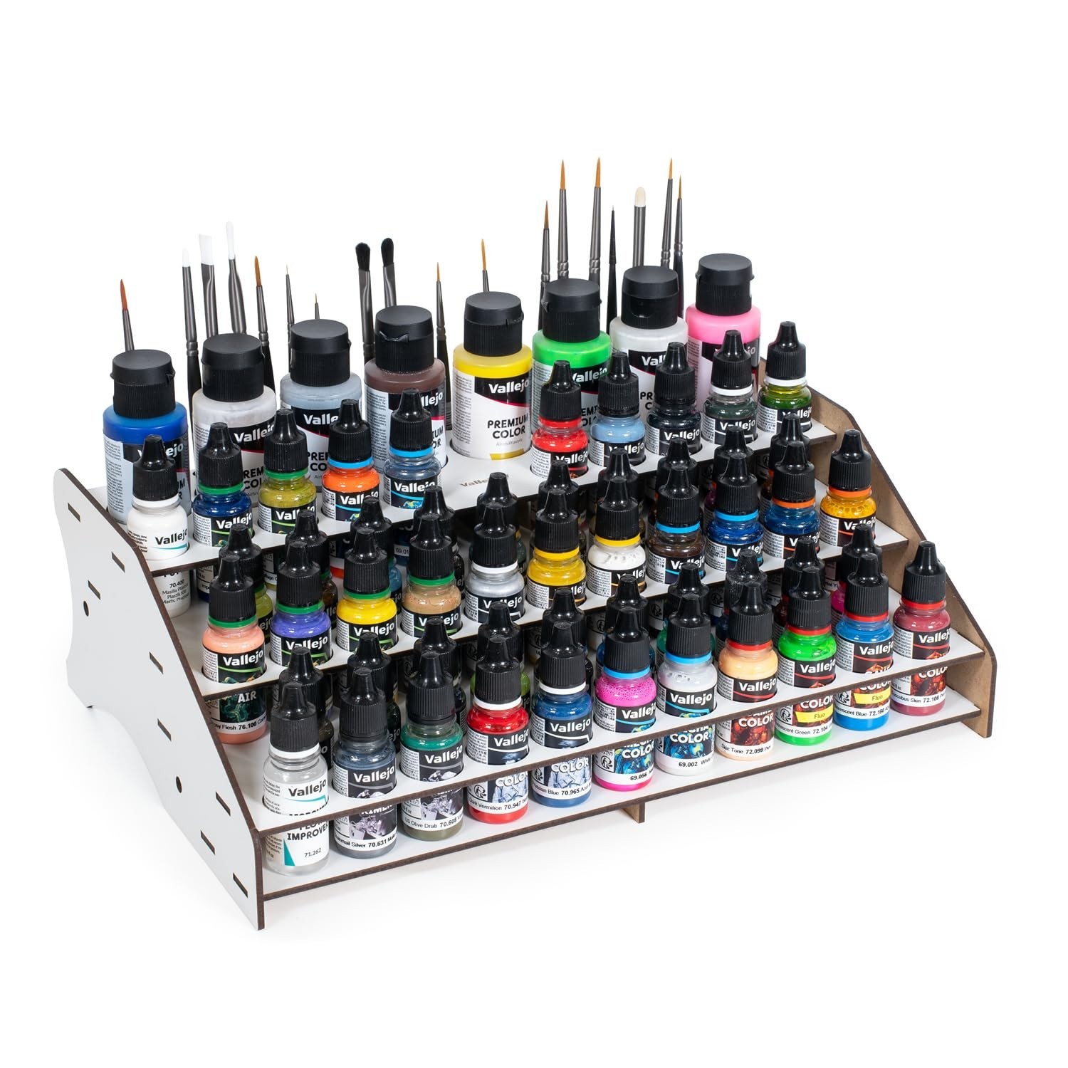 Paint Organizer Rack for Scale Models & Miniatures – Holds 52 Bottles & 22 Brush