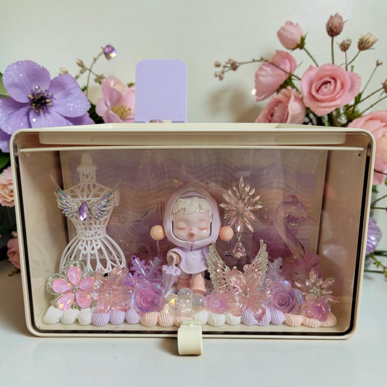 Handmade Skullpanda Inspired Acrylic Display Drawer Storage Case Cute Decor