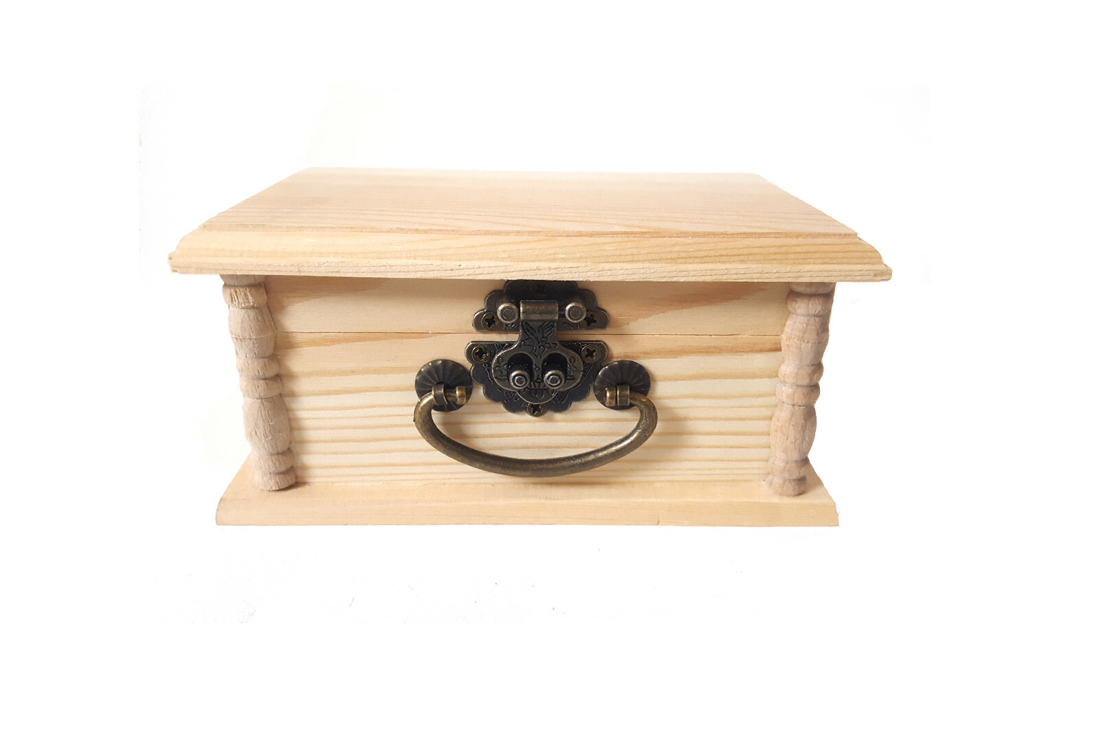 Custom Text Latched Wooden Box, Free Engraved Personalization, Small Carved Box