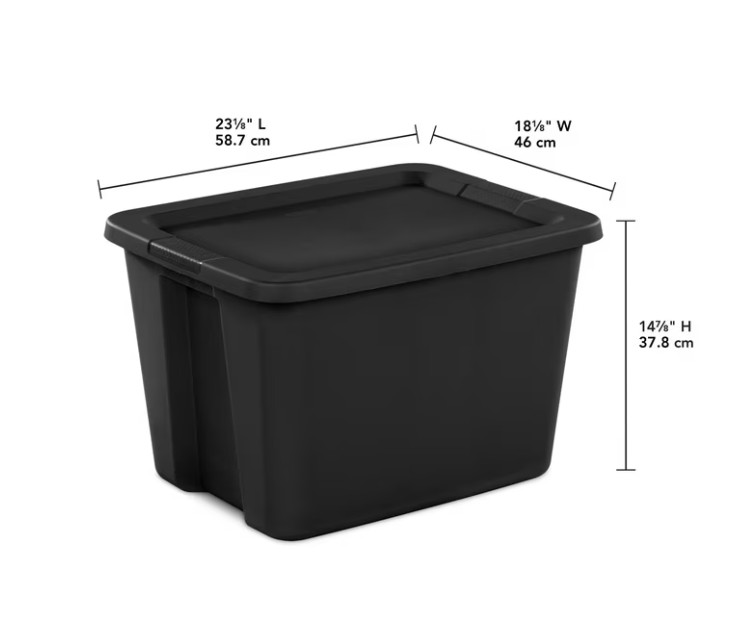 8 Pack Sterilite Large Storage Bin, 18 Gallon Durable Plastic Storage Tote