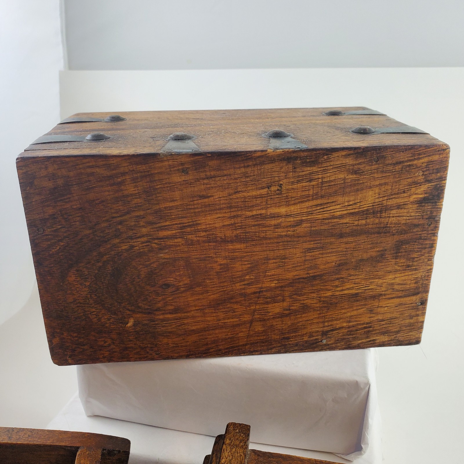 Vintage Wood Apothecary Tea Spice Box Carved Boho Jewelry Box Drawers Handmade