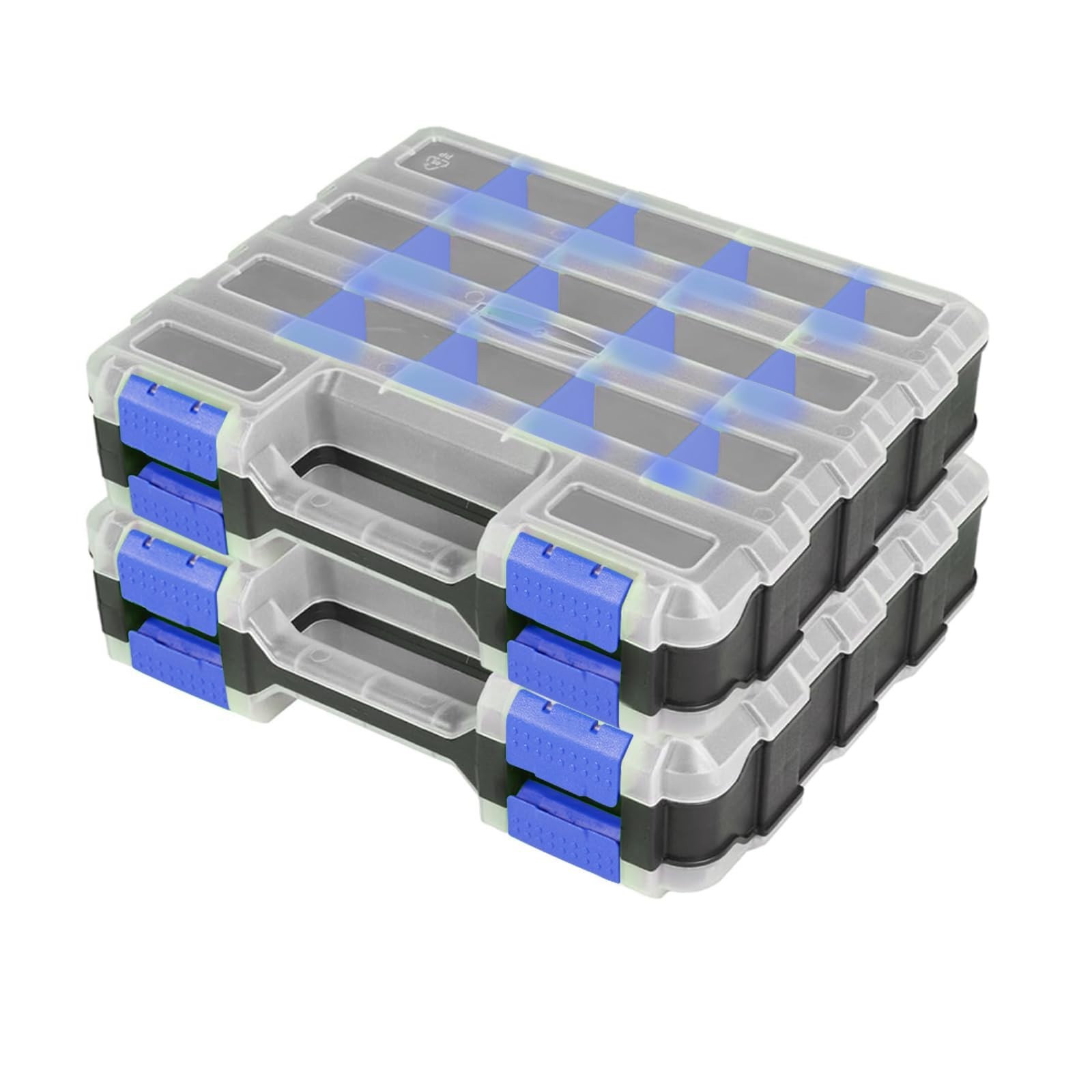 Small Parts Organizer Storage Box – Double-Sided 34 Compartments, Removable Divi