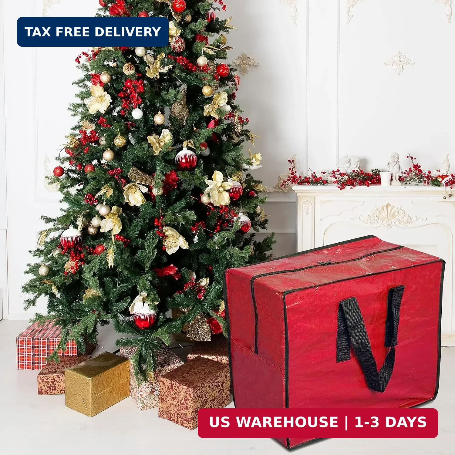 ProPik Christmas Ornaments Storage, Holiday Accessories Bag Tear-Proof Tarp 18 X