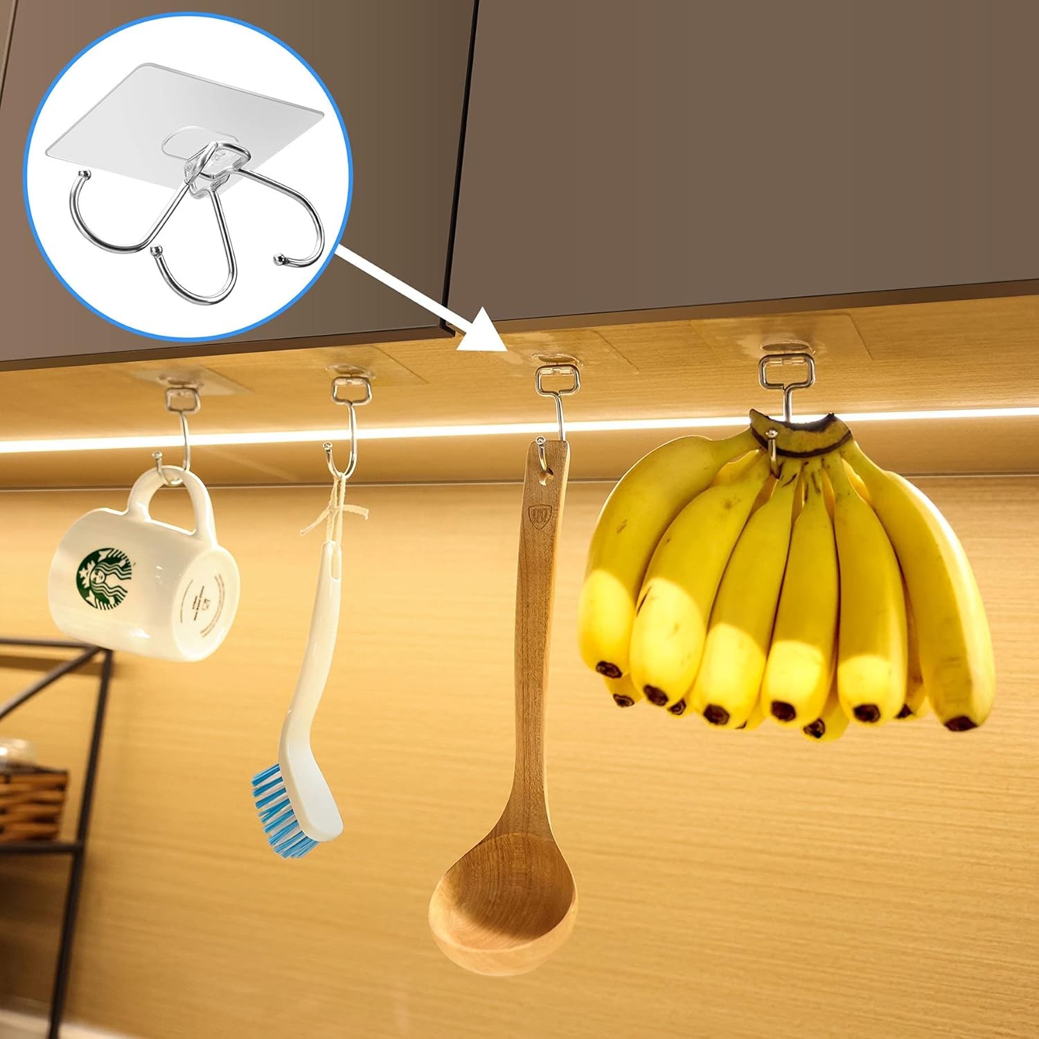 30-Pack All-Purpose Adhesive Hooks for Hanging, Wreath Door Hanger Heavy Duty