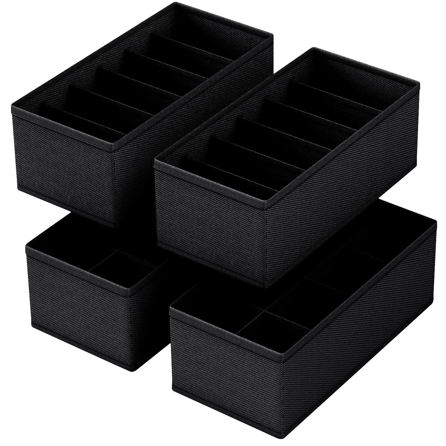 Sock and Underwear Drawer Organizer Dividers Collapsible Storage Boxes