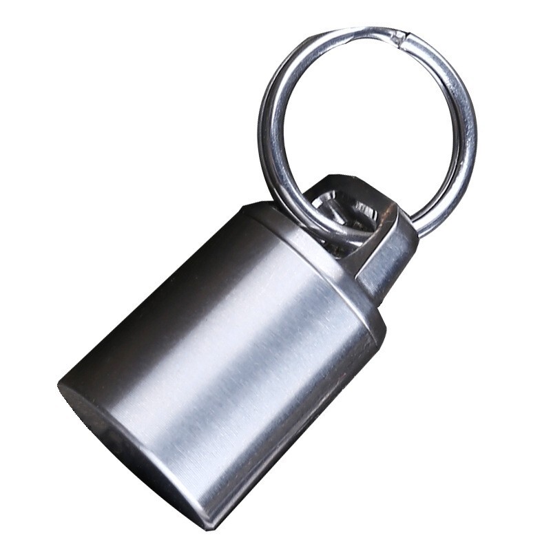 Mini Titanium Keychain Storage Box Pill Capsula Case Outdoor Portable EDC Tool