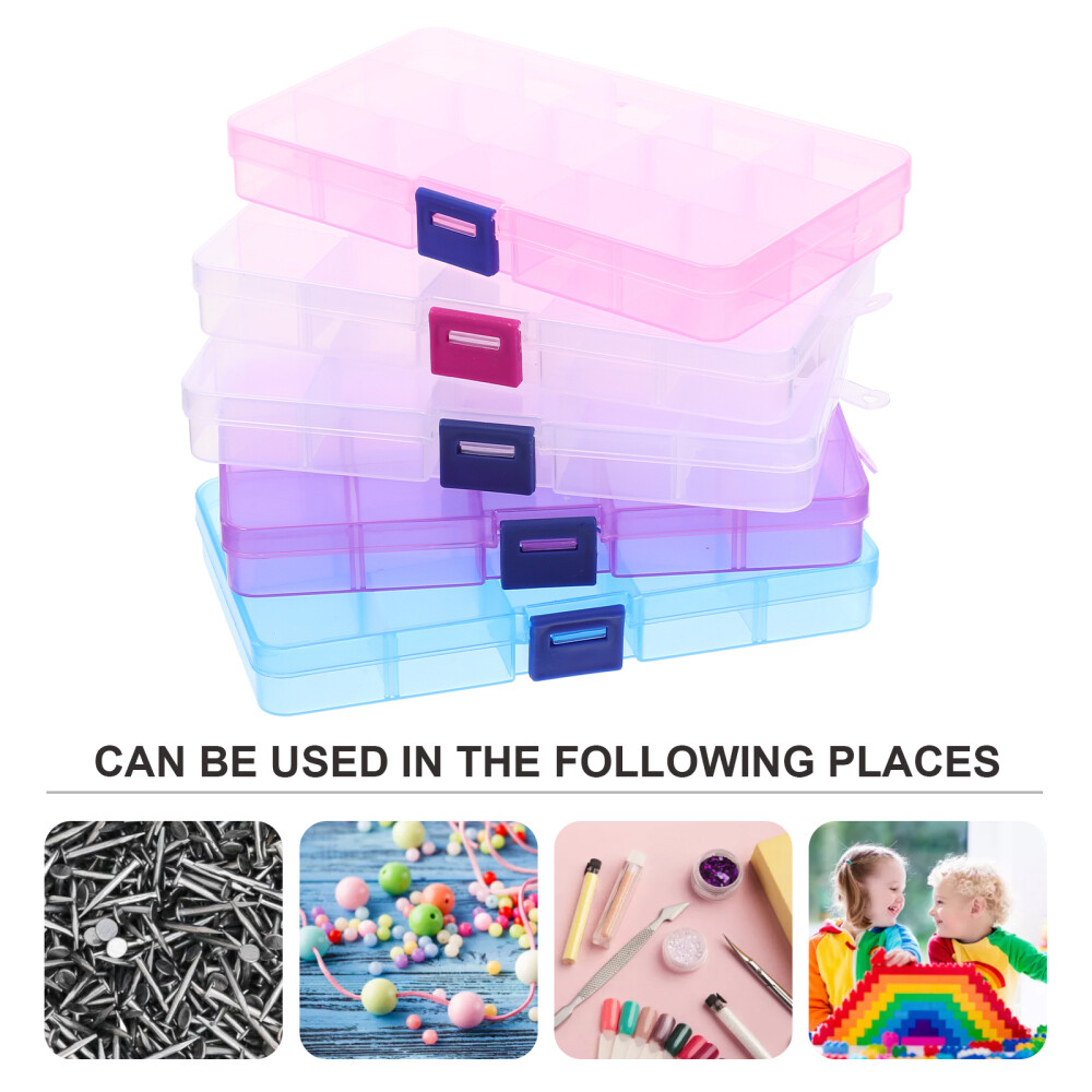 5Pcs Container with Compartments Storage Box Lightweight Cover Dropshipping