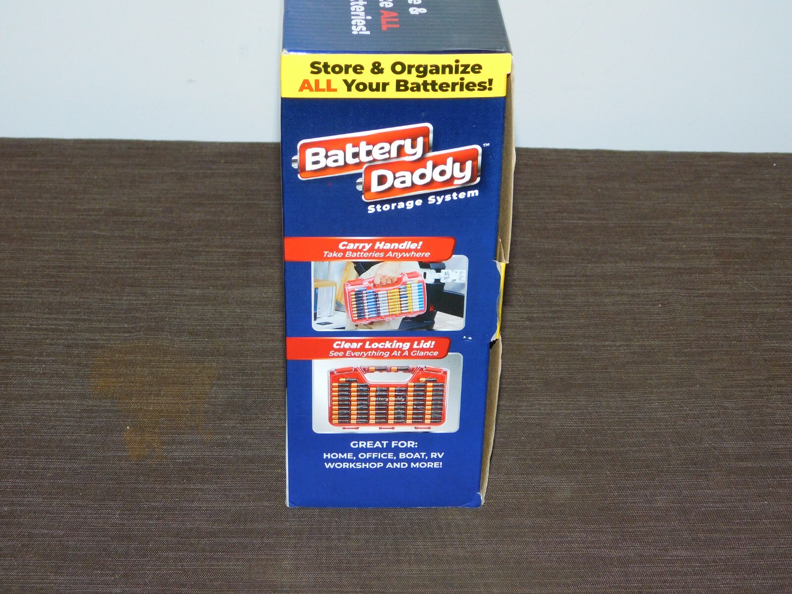 BATTERY DADDY STORAGE SYSTEM w/ TESTER DOUBLE SIDED HOLDS 180 BATTERIES NEW