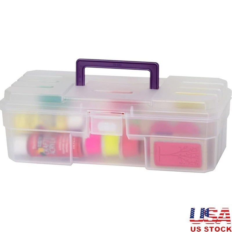 Durable Clear Plastic Toolbox W/ Secure Latch Easy Use Water Resistant Storage