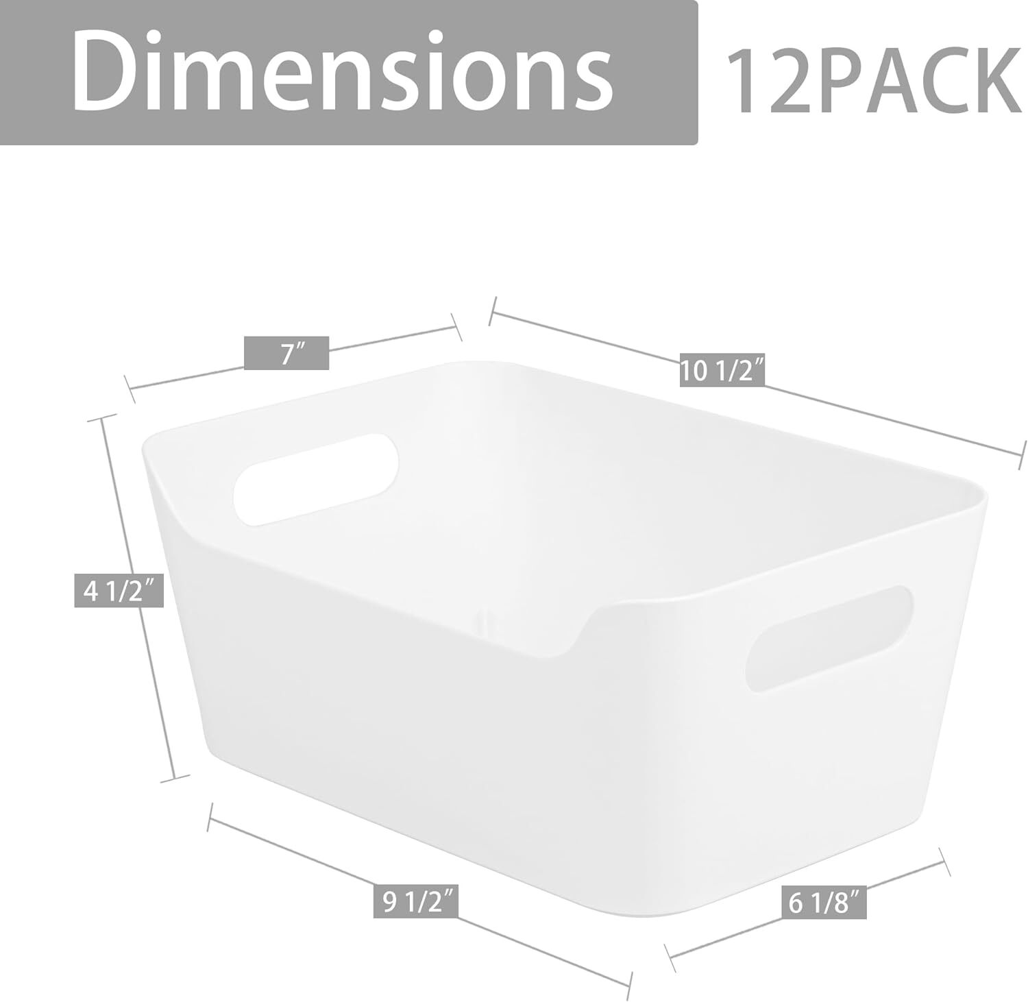 Tiawudi 12 Pack Storage Bins, Plastic Containers, Multi-Use…