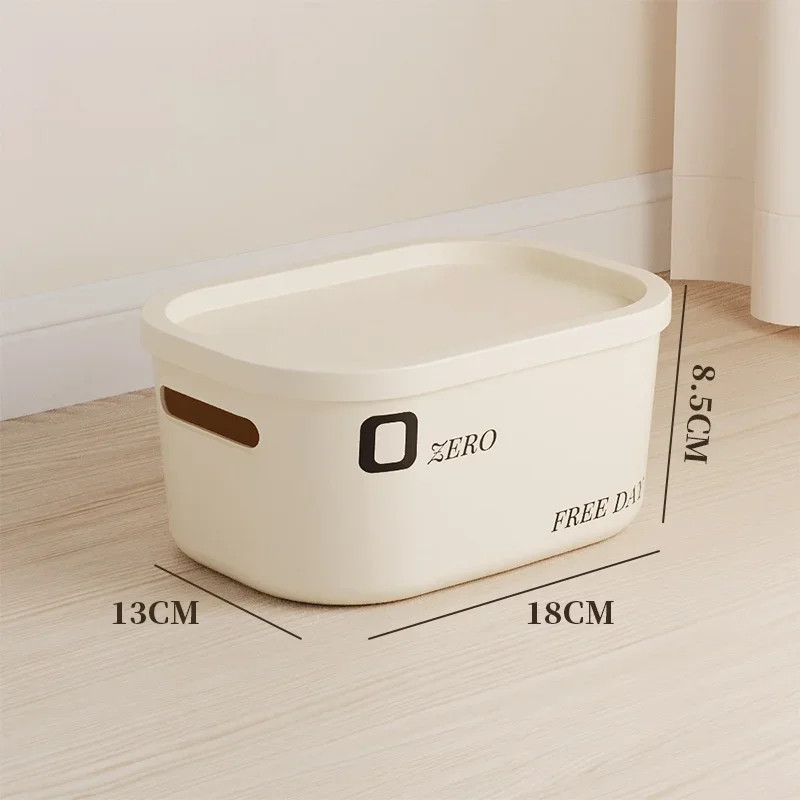 Stackable Storage Box with Lid Dustproof Cosmetics Clothing Grocery Storage Trun