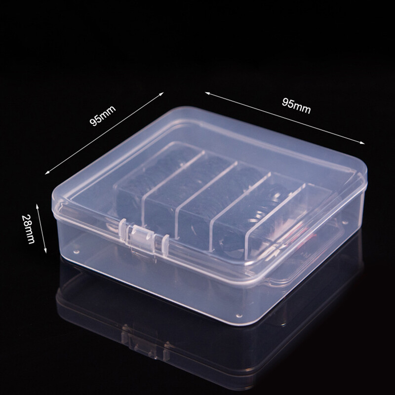 Clear Case Hook Container Plastic Small Mini Earplugs Jewelry Box Square Storage