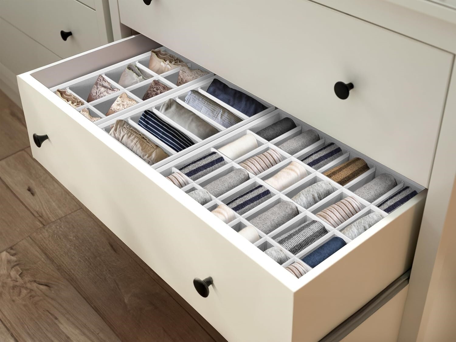 Divisor organizador de cajones para calcetines y ropa interior con 45 celdas NEW