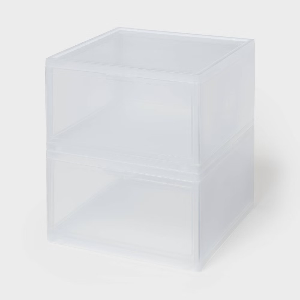 Stackable Large Bin Front Opening Clear – Brightroom