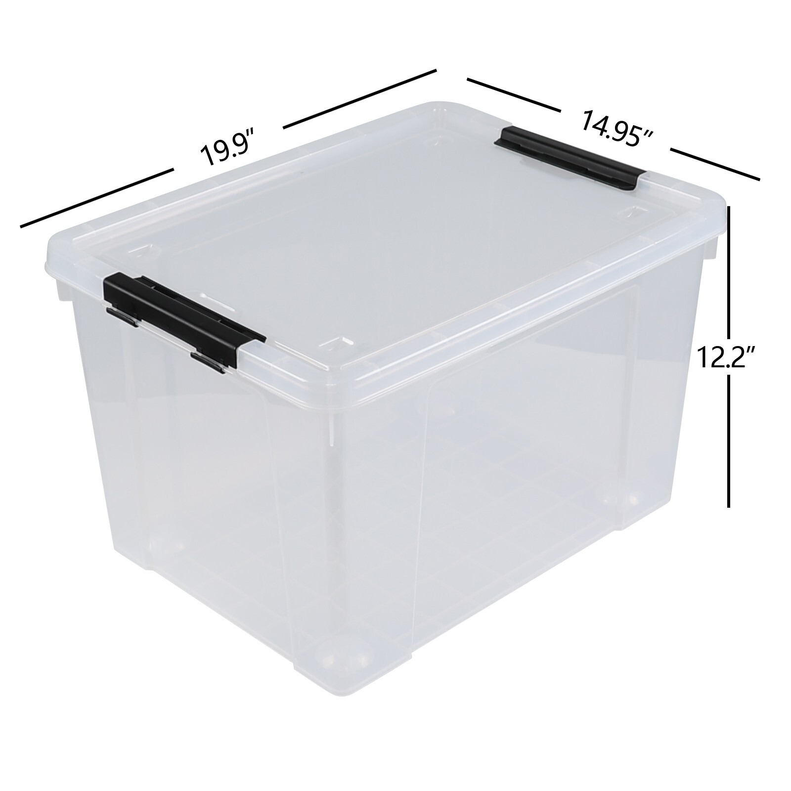 Knifefish 4-Pack 50 Quart Large Plastic Storage Bin with Latching Lid and Wheels
