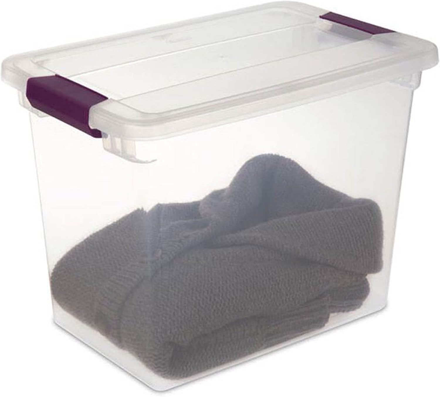 27QT & 15QT Clear Latch Storage Totes, 6 & 12 Pack for Home Organizing
