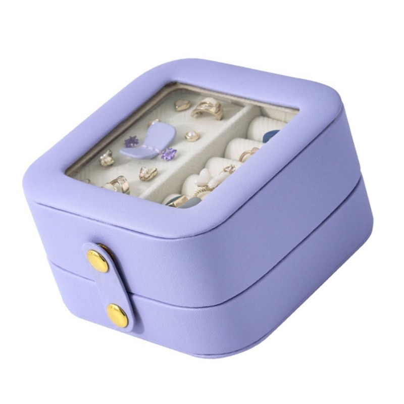 Sturdy Leather Accessories Container Portable Jewelry Storage Box for Traveler