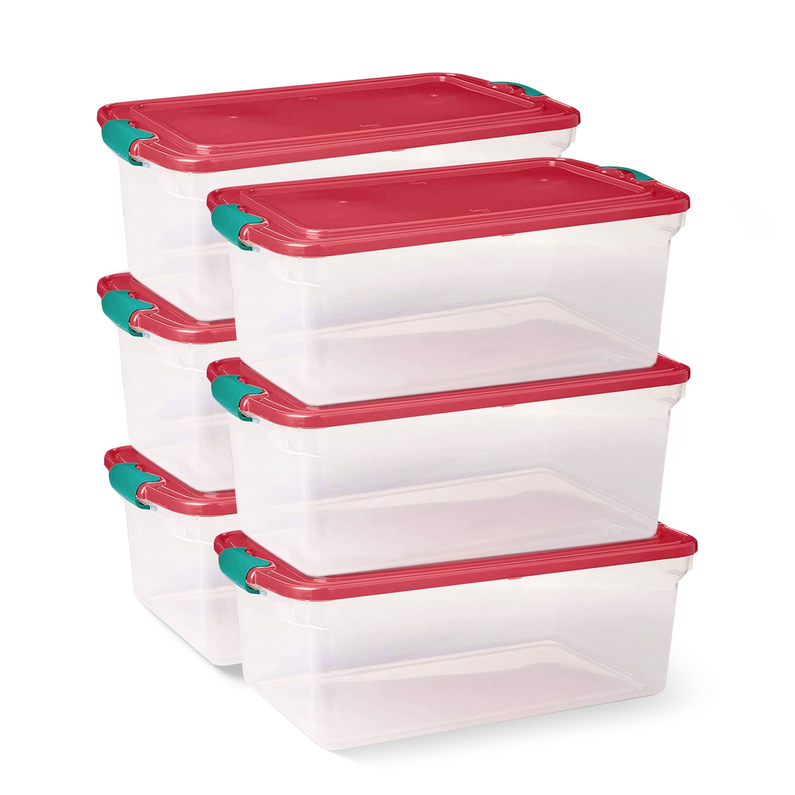 Homz 64 Qt Holiday Seasonal Decor Plastic Storage Bin with Latching Lid (Used)
